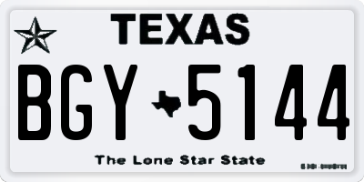 TX license plate BGY5144