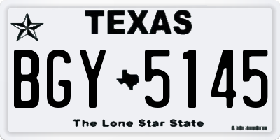 TX license plate BGY5145