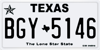 TX license plate BGY5146