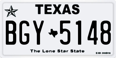 TX license plate BGY5148