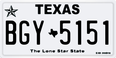 TX license plate BGY5151