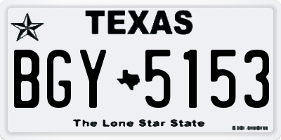 TX license plate BGY5153
