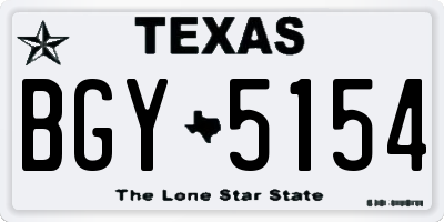 TX license plate BGY5154