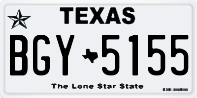 TX license plate BGY5155