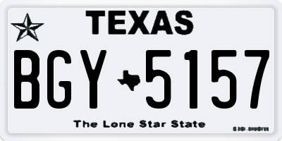 TX license plate BGY5157