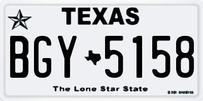 TX license plate BGY5158