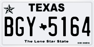 TX license plate BGY5164