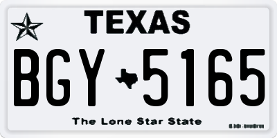 TX license plate BGY5165
