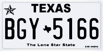 TX license plate BGY5166