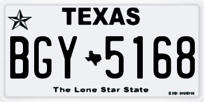 TX license plate BGY5168