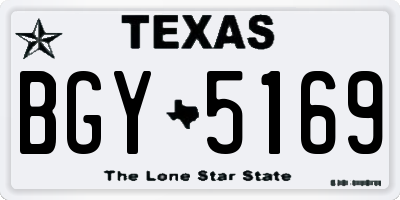 TX license plate BGY5169