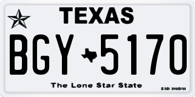 TX license plate BGY5170
