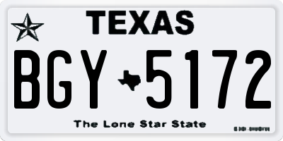TX license plate BGY5172