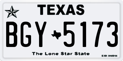 TX license plate BGY5173