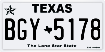 TX license plate BGY5178