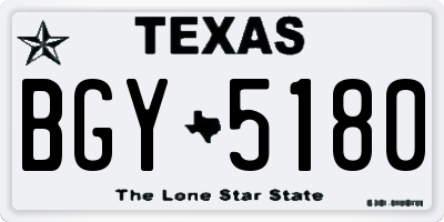 TX license plate BGY5180