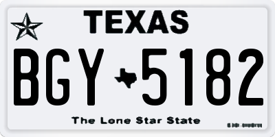 TX license plate BGY5182