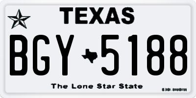 TX license plate BGY5188