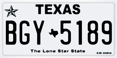 TX license plate BGY5189