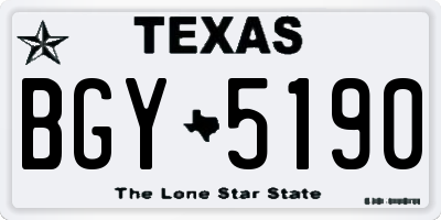 TX license plate BGY5190