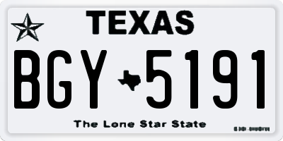 TX license plate BGY5191