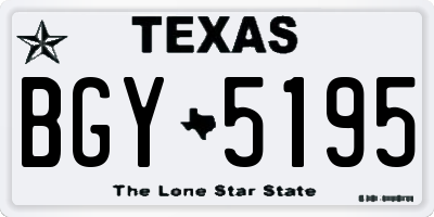 TX license plate BGY5195