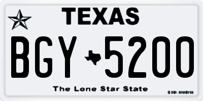 TX license plate BGY5200