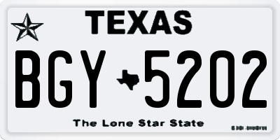 TX license plate BGY5202