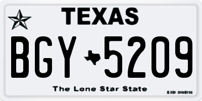 TX license plate BGY5209