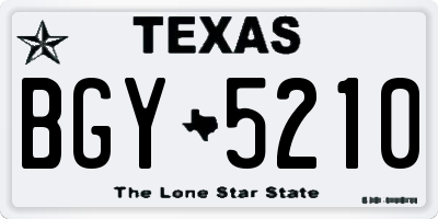 TX license plate BGY5210
