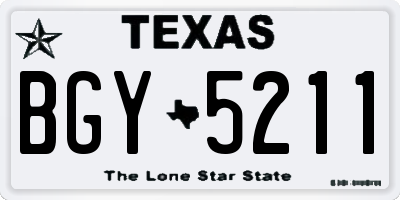 TX license plate BGY5211