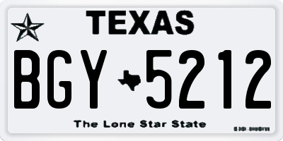 TX license plate BGY5212
