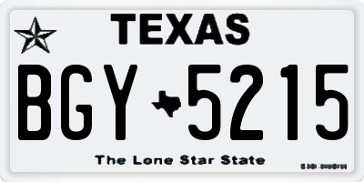 TX license plate BGY5215