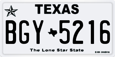 TX license plate BGY5216