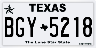 TX license plate BGY5218