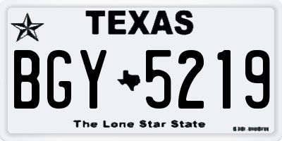 TX license plate BGY5219