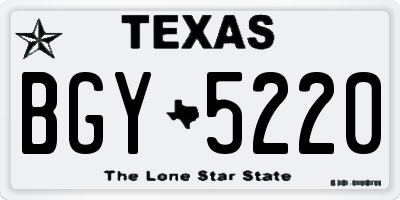 TX license plate BGY5220