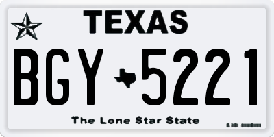 TX license plate BGY5221