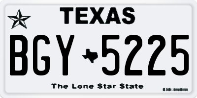 TX license plate BGY5225