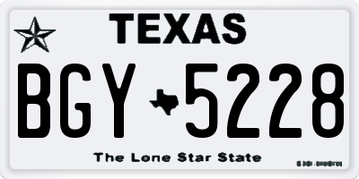 TX license plate BGY5228