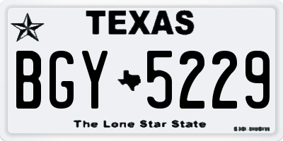 TX license plate BGY5229