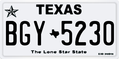 TX license plate BGY5230