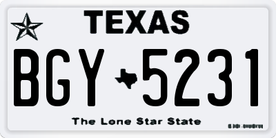 TX license plate BGY5231