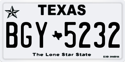 TX license plate BGY5232