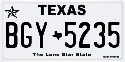 TX license plate BGY5235