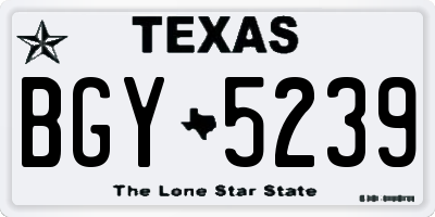 TX license plate BGY5239