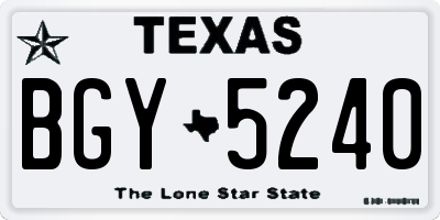 TX license plate BGY5240