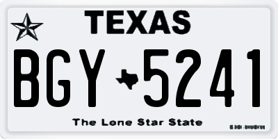 TX license plate BGY5241