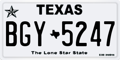 TX license plate BGY5247