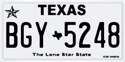 TX license plate BGY5248